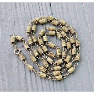 Vintage Spiral Gold Linked Necklace